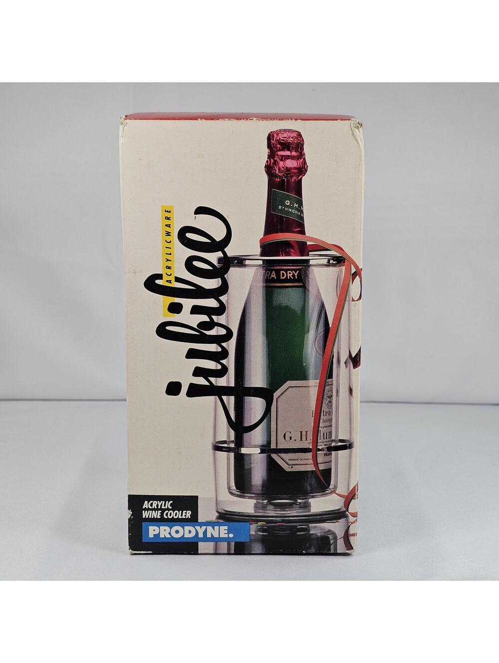 New Vintage Prodyne Acrylic Iceless Wine Cooler Single Bottle Chilled Holiday